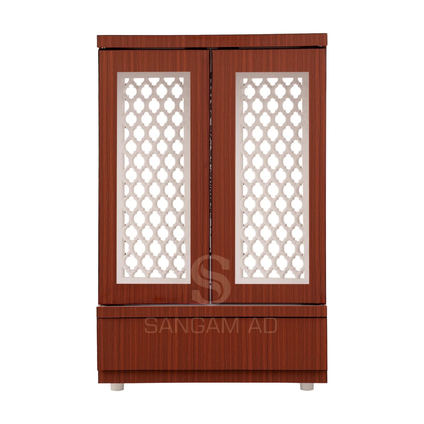 Sangam Ad MDF Mandir with door | Wooden texture | Puja ghar for home