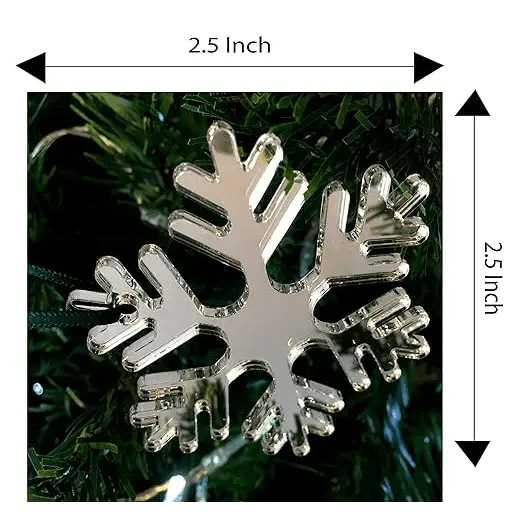 6 Piece Christmas Bauble Pendant Ornament Decoration Snowflake White - Sangam Ad