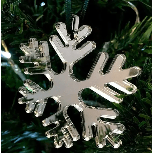 6 Piece Christmas Bauble Pendant Ornament Decoration Snowflake White - Sangam Ad