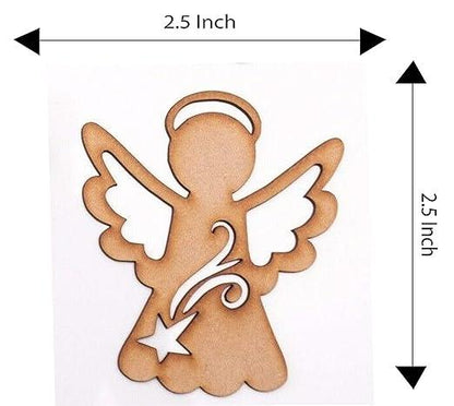 Christmas Decor Wooden MDF Blank Shape - Angel Twins - 4 Items Set - Sangam Ad