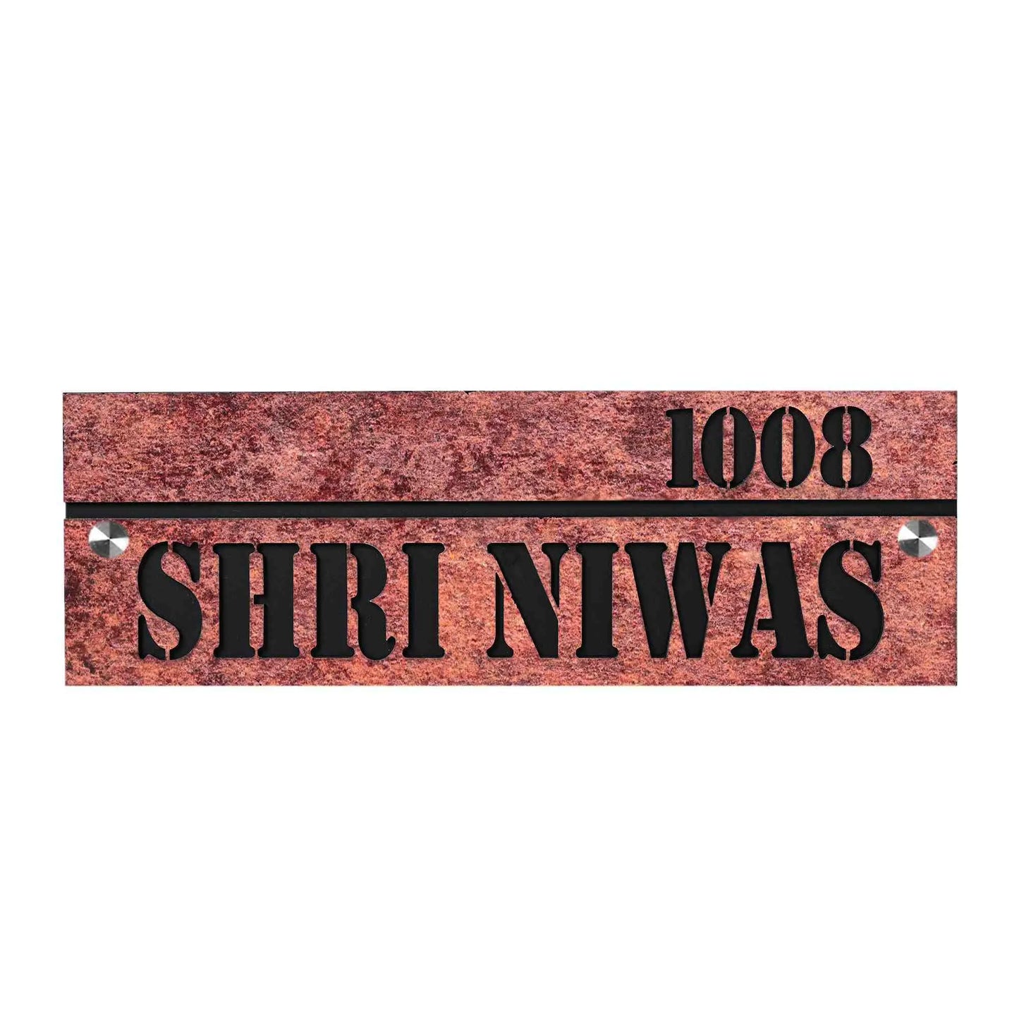 Rusty Texture Acrylic Name Plate | House Name Plate | Metal Oxide - Sangam Ad