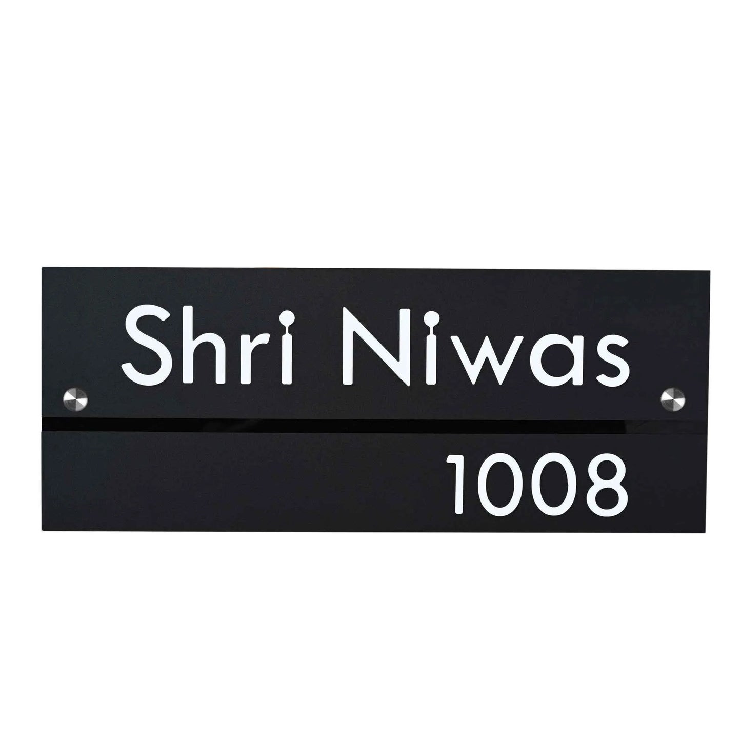 Black Acrylic Name Plate | House Name Plate | Matte - Sangam Ad