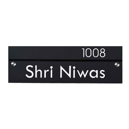 Black Acrylic Name Plate | House Name Plate | Matte - Sangam Ad